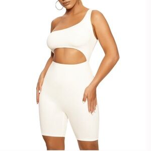 Cut It Out One-Shoulder Jumpsuit / Romper by Naked Wardrobe